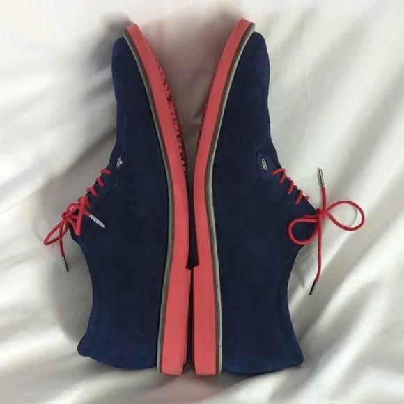 G/FORE Gallivanter Men's Suede Golf Shoes Navy/Red Spikeless-read Size Guideline - Picture 7 of 9